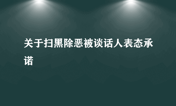 关于扫黑除恶被谈话人表态承诺