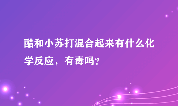 醋和小苏打混合起来有什么化学反应，有毒吗？