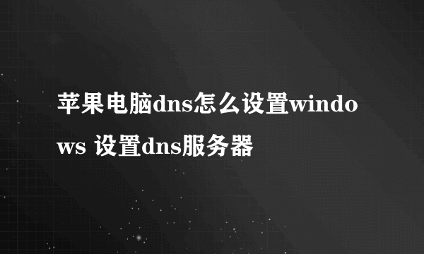 苹果电脑dns怎么设置windows 设置dns服务器