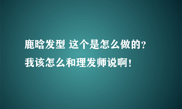 鹿晗发型 这个是怎么做的？我该怎么和理发师说啊！