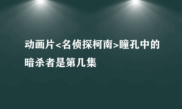 动画片<名侦探柯南>瞳孔中的暗杀者是第几集