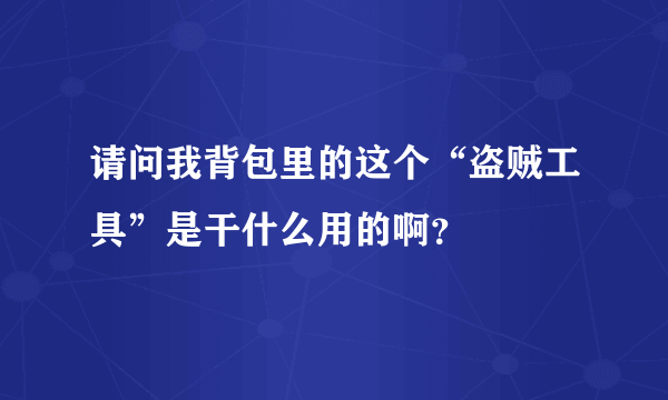 请问我背包里的这个“盗贼工具”是干什么用的啊？