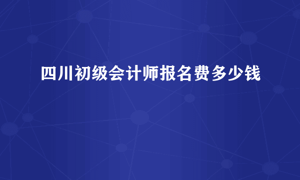 四川初级会计师报名费多少钱