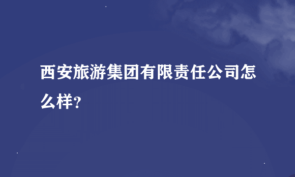 西安旅游集团有限责任公司怎么样？