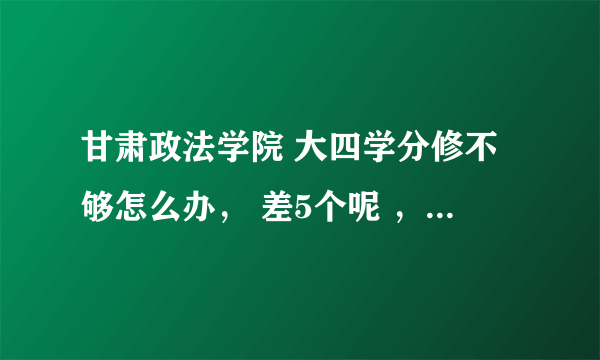 甘肃政法学院 大四学分修不够怎么办， 差5个呢 ，怎么办？ 大四第一学期前两周去教务处，可以办理