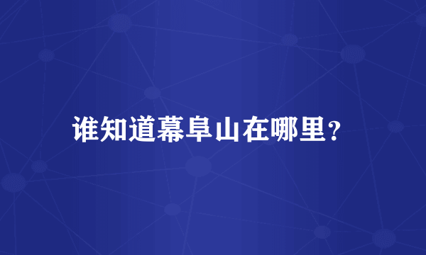 谁知道幕阜山在哪里？