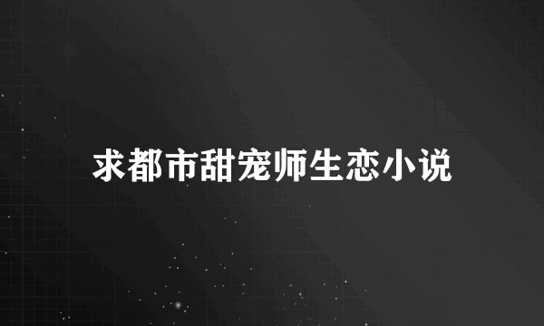 求都市甜宠师生恋小说