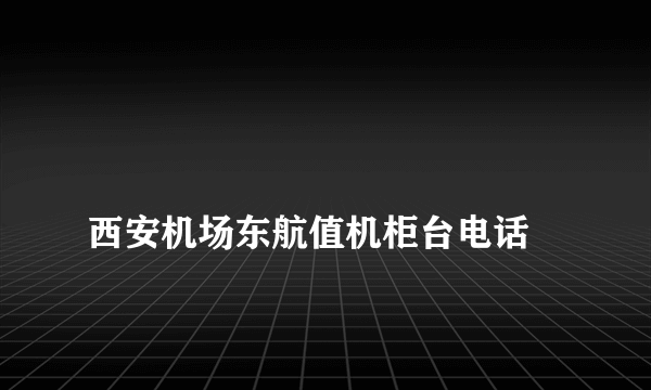 
西安机场东航值机柜台电话
