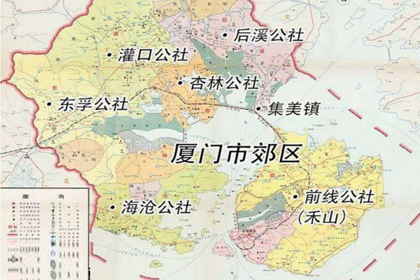 厦门填海造陆前的地图