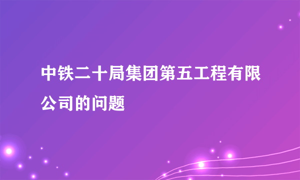 中铁二十局集团第五工程有限公司的问题