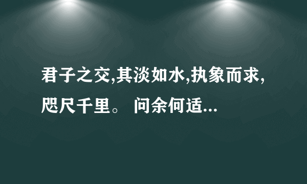 君子之交,其淡如水,执象而求,咫尺千里。 问余何适,廓而亡言,华枝春满,天心月圆。  意思