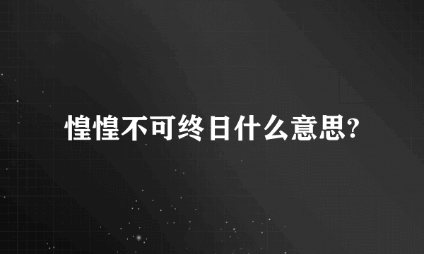 惶惶不可终日什么意思?