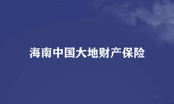 海南中国大地财产保险