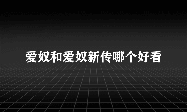 爱奴和爱奴新传哪个好看