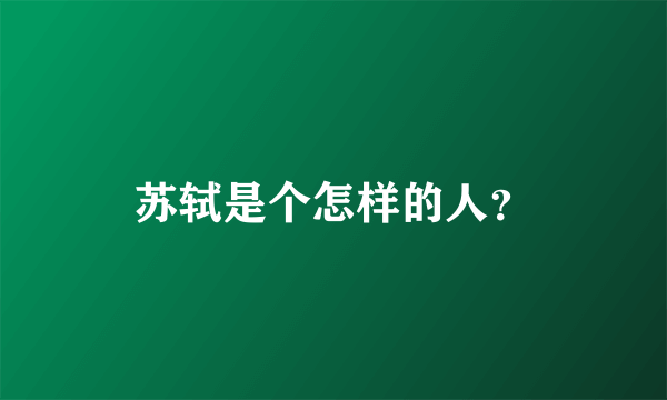 苏轼是个怎样的人？