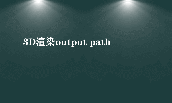 3D渲染output path