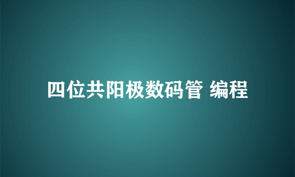 四位共阳极数码管 编程