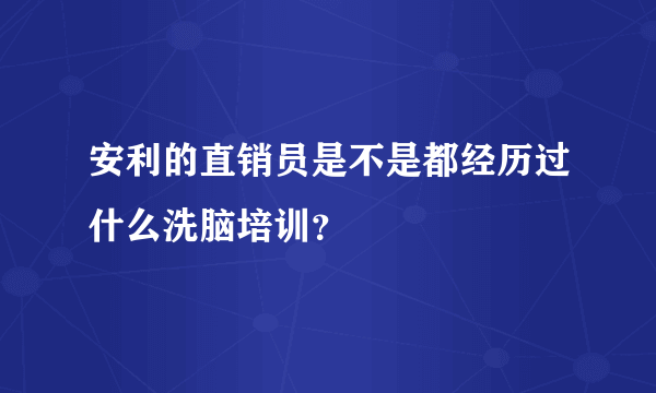 安利的直销员是不是都经历过什么洗脑培训？