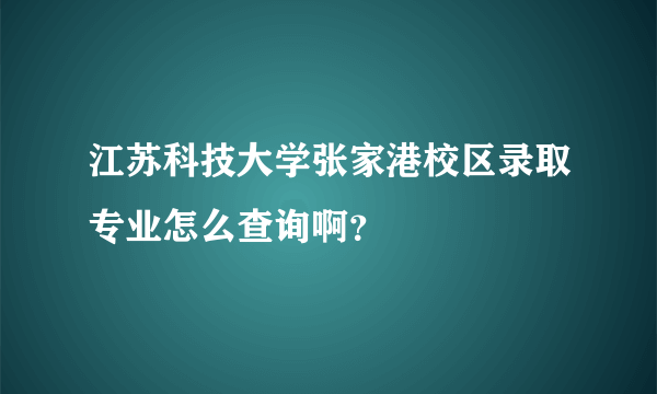 江苏科技大学张家港校区录取专业怎么查询啊？