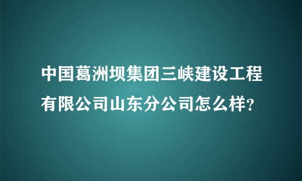 中国葛洲坝集团三峡建设工程有限公司山东分公司怎么样？