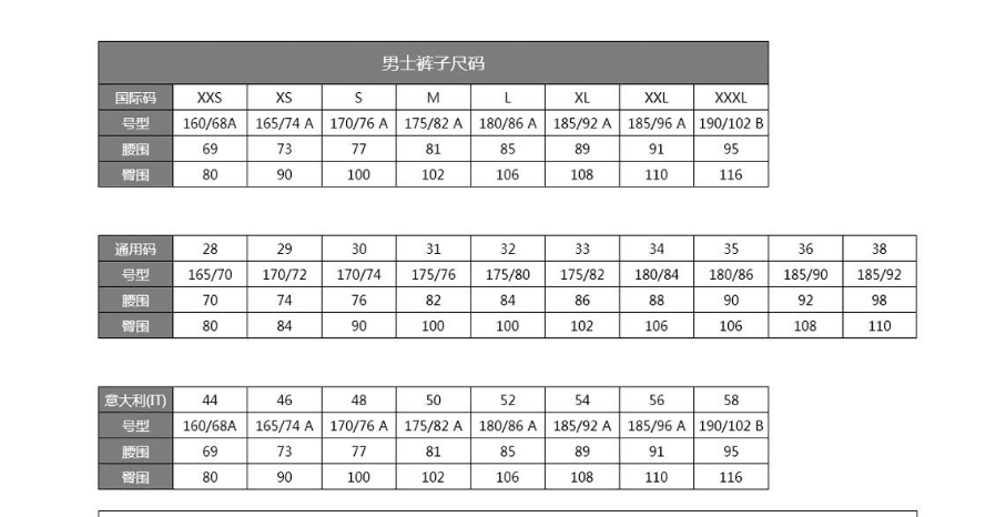 裤子175 92a是多少码