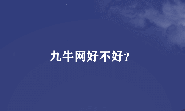 九牛网好不好？