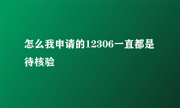 怎么我申请的12306一直都是待核验