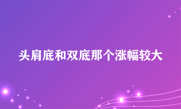 头肩底和双底那个涨幅较大