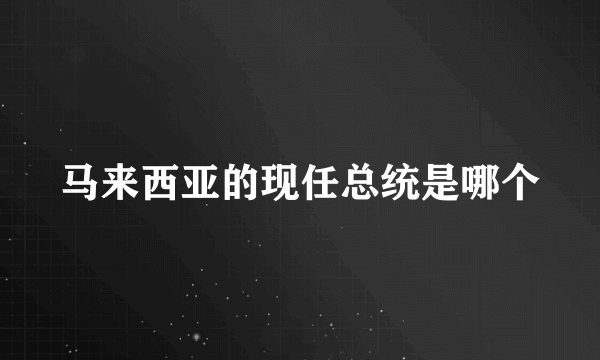 马来西亚的现任总统是哪个