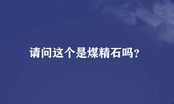 请问这个是煤精石吗？