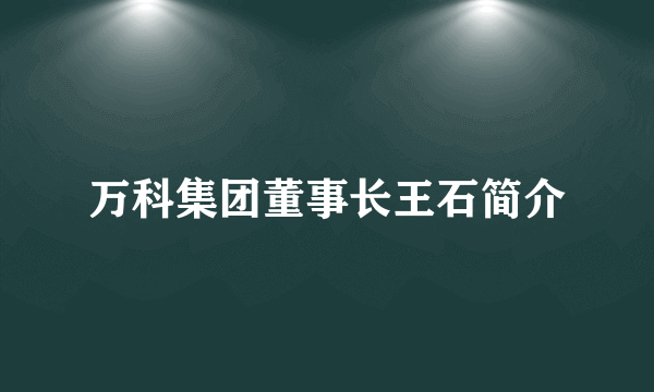 万科集团董事长王石简介