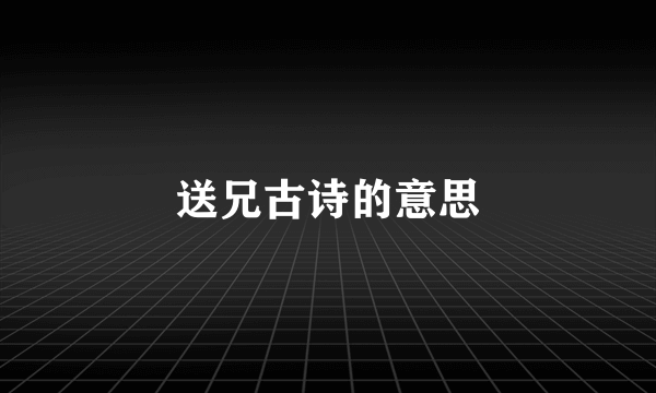 送兄古诗的意思