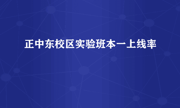 正中东校区实验班本一上线率