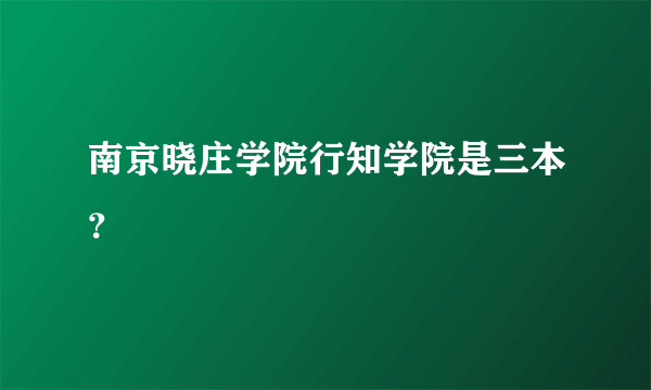 南京晓庄学院行知学院是三本？