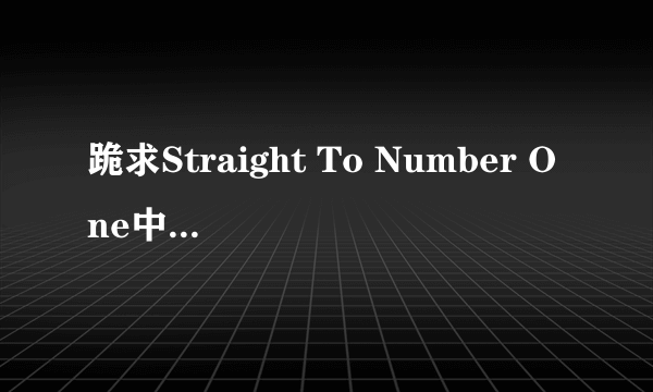 跪求Straight To Number One中文版！！