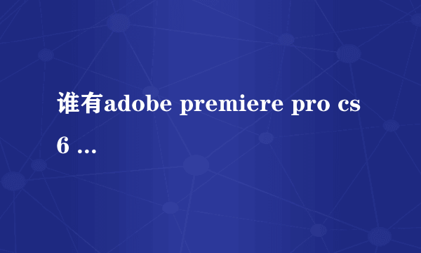 谁有adobe premiere pro cs6 32位 win7？