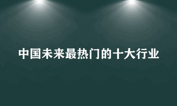 中国未来最热门的十大行业