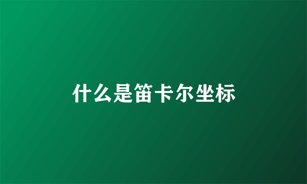 什么是笛卡尔坐标