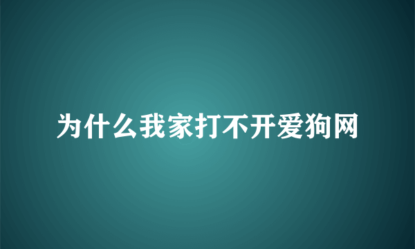 为什么我家打不开爱狗网