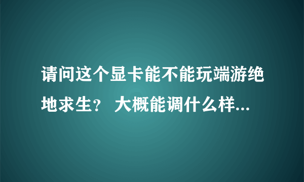 请问这个显卡能不能玩端游绝地求生？ 大概能调什么样的画质？