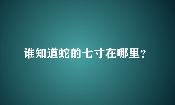 谁知道蛇的七寸在哪里？