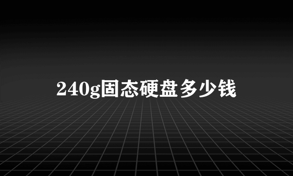 240g固态硬盘多少钱