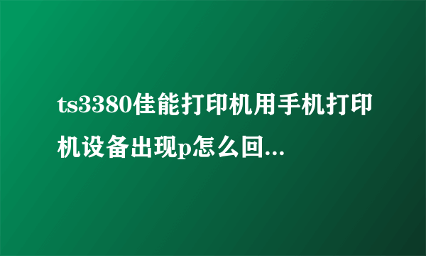 ts3380佳能打印机用手机打印机设备出现p怎么回复原位啊？