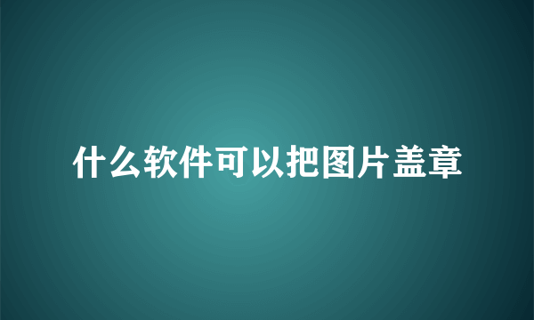 什么软件可以把图片盖章