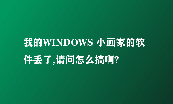 我的WINDOWS 小画家的软件丢了,请问怎么搞啊?