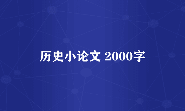 历史小论文 2000字