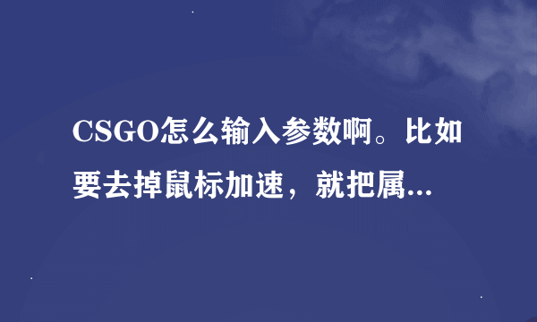 CSGO怎么输入参数啊。比如要去掉鼠标加速，就把属性里那个启动参数全删了再输入吗？