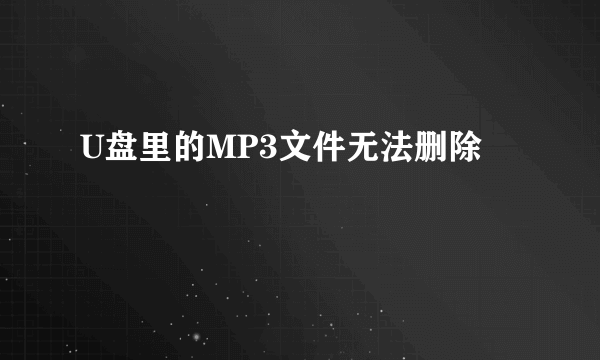 U盘里的MP3文件无法删除