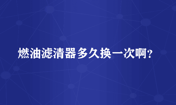 燃油滤清器多久换一次啊？