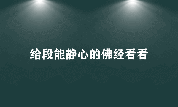 给段能静心的佛经看看